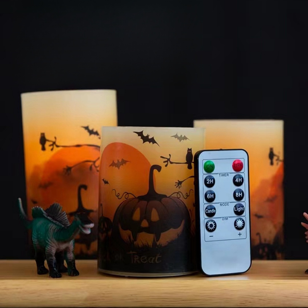 LB-CDL01 Halloween themed electronic candle lamps with remote control, customization available