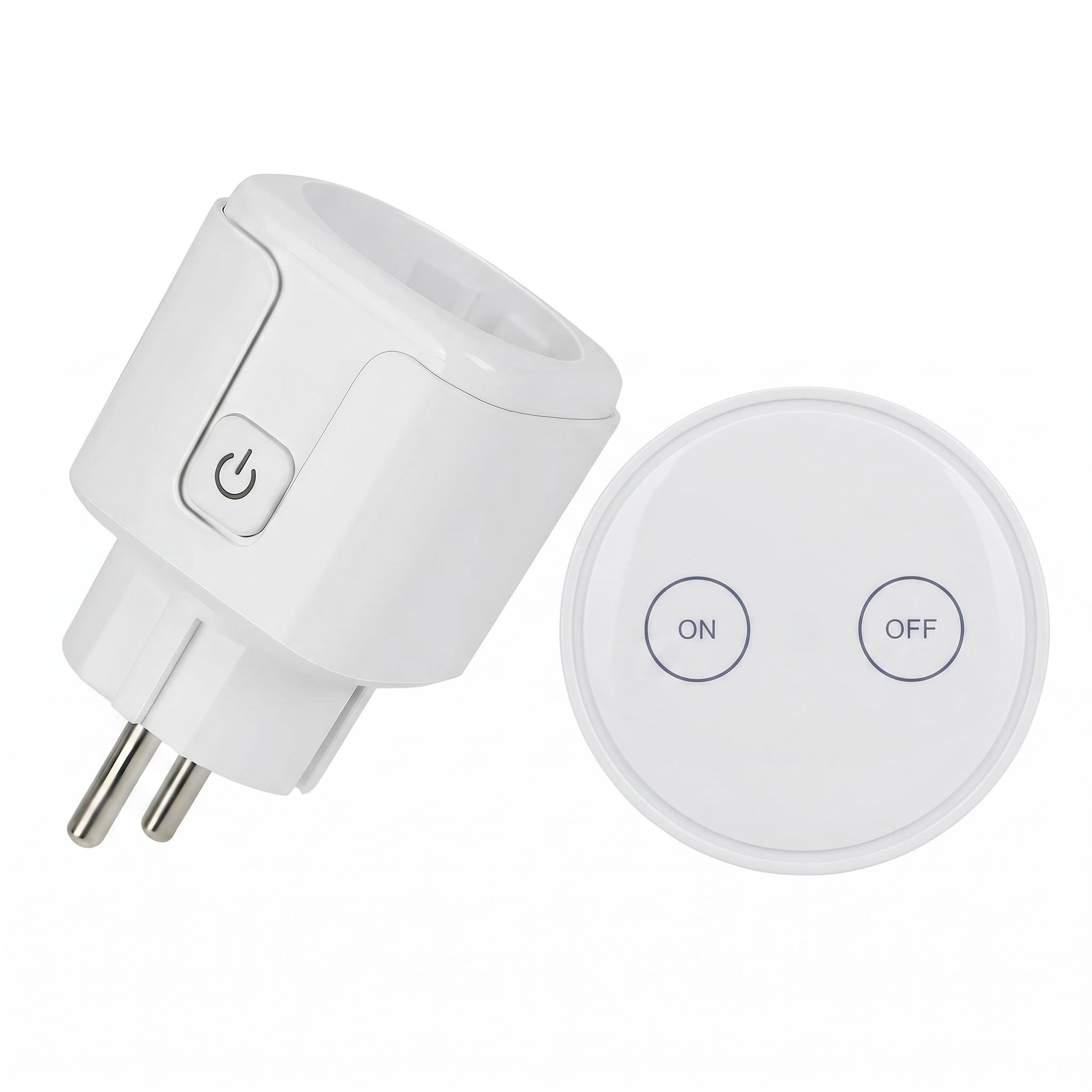 RF Wireless Remote Control Switch Kit – Round Touch Control Switch + Wireless Socket (EU / US / UK Plug Options)